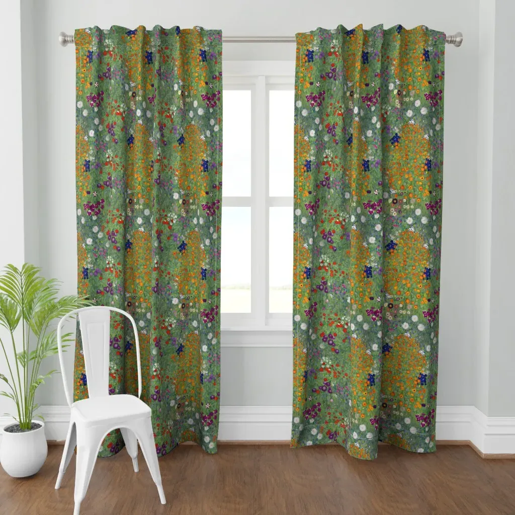 Flower Garden By Gustav Curtain Panel - Green product