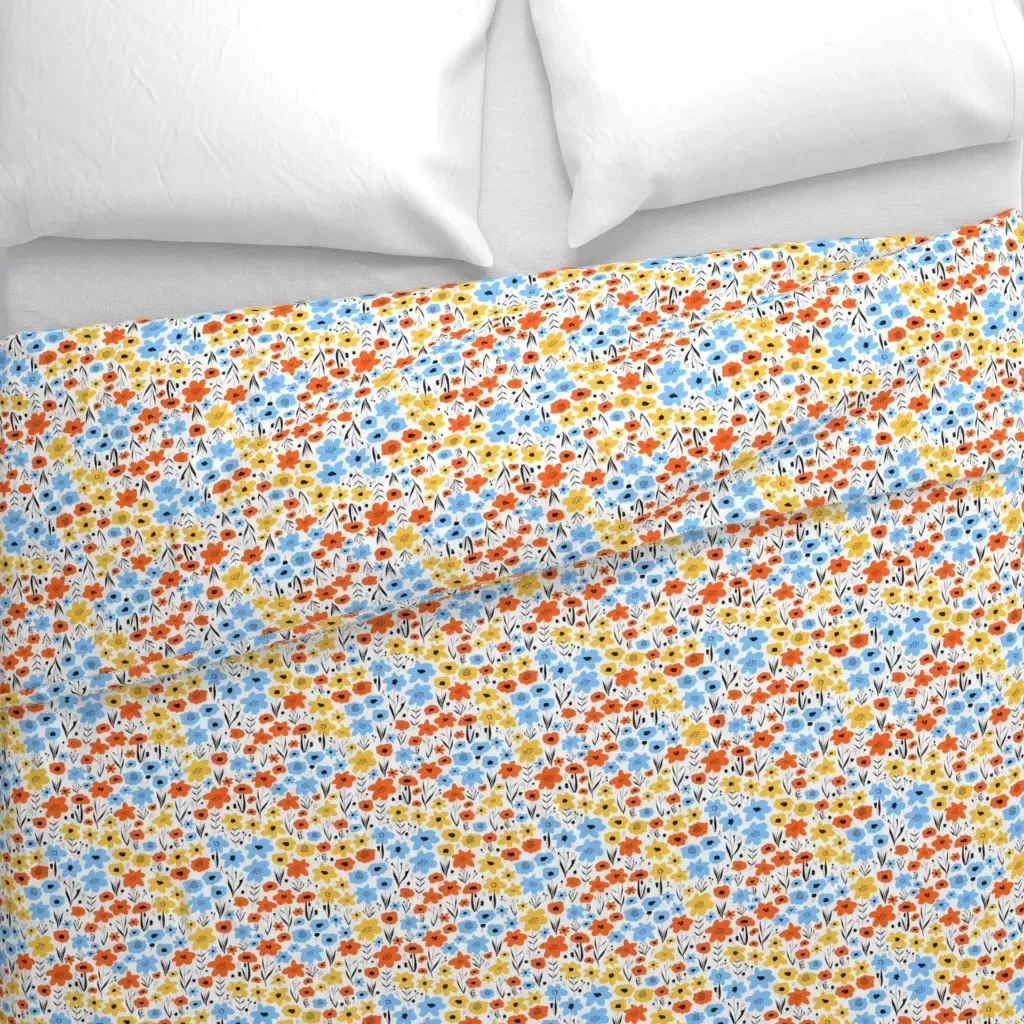 Flower Meadow Duvet Cover - Orange alternate view