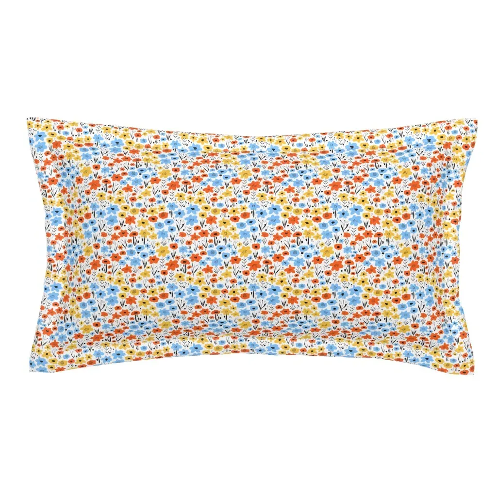 Flower Meadow King Pillow Sham - Orange product