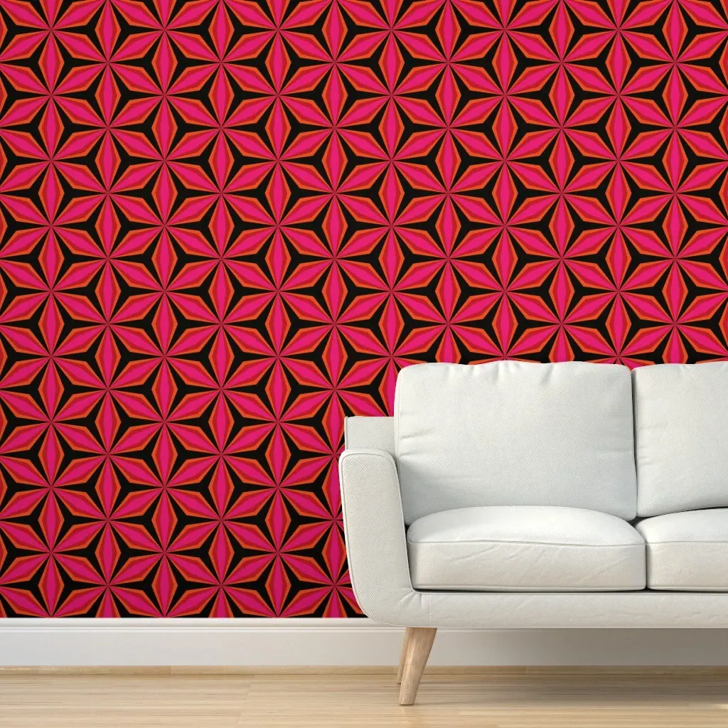 Flower Of Life Peel and Stick Wallpaper - Pink product