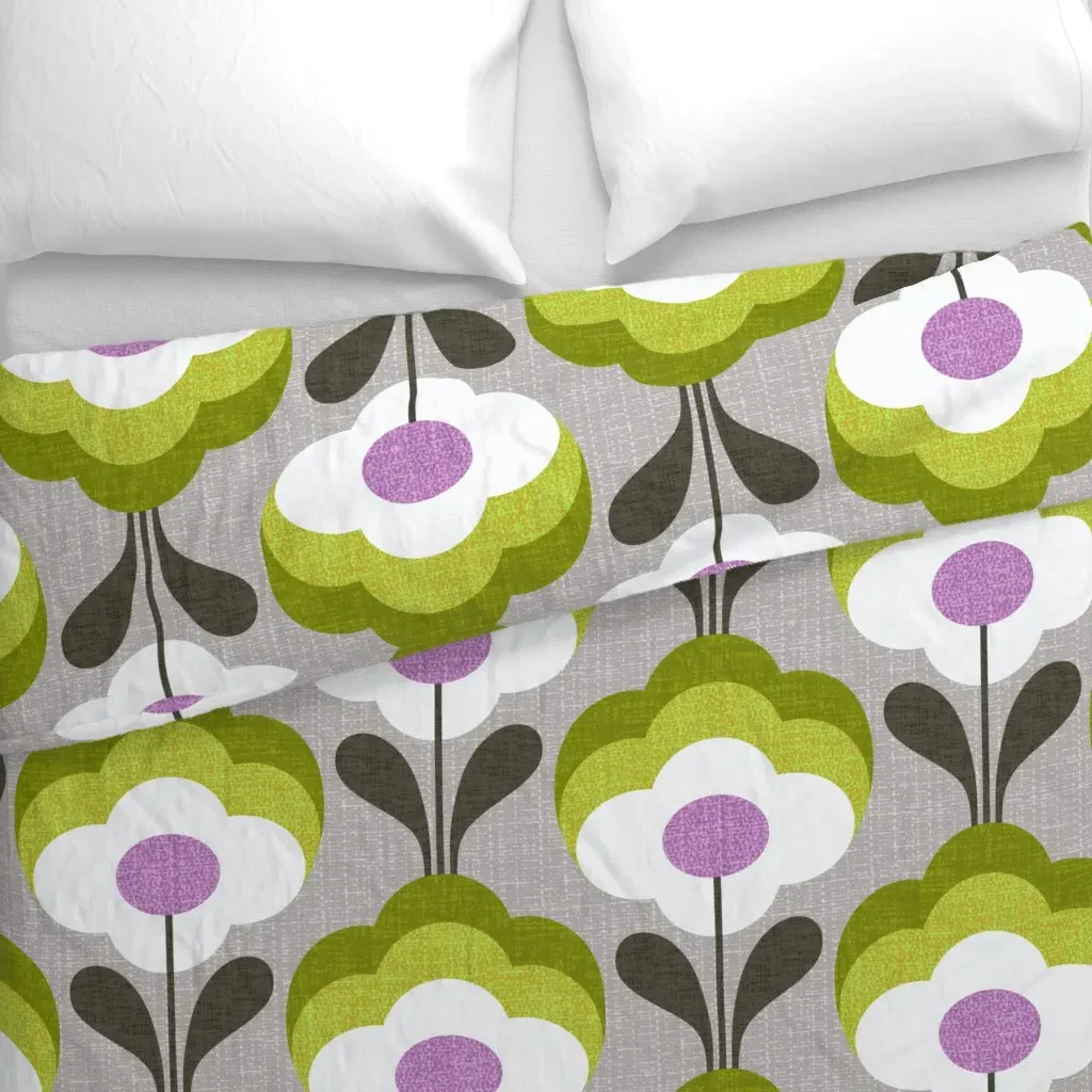 Flower Power Jumbo Duvet Cover - White alternate view