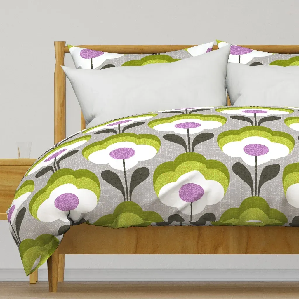 Flower Power Jumbo Duvet Cover - White product
