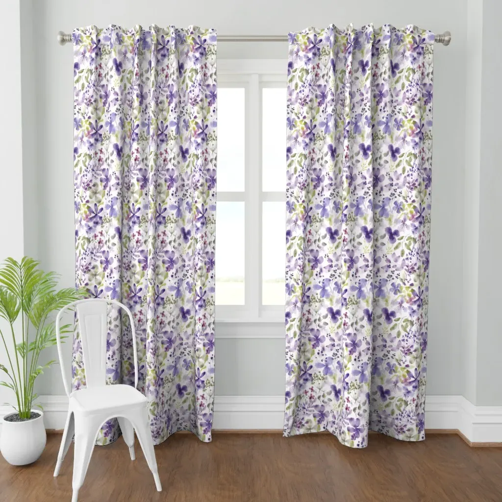 Flower Space Curtain Panel - Purple product