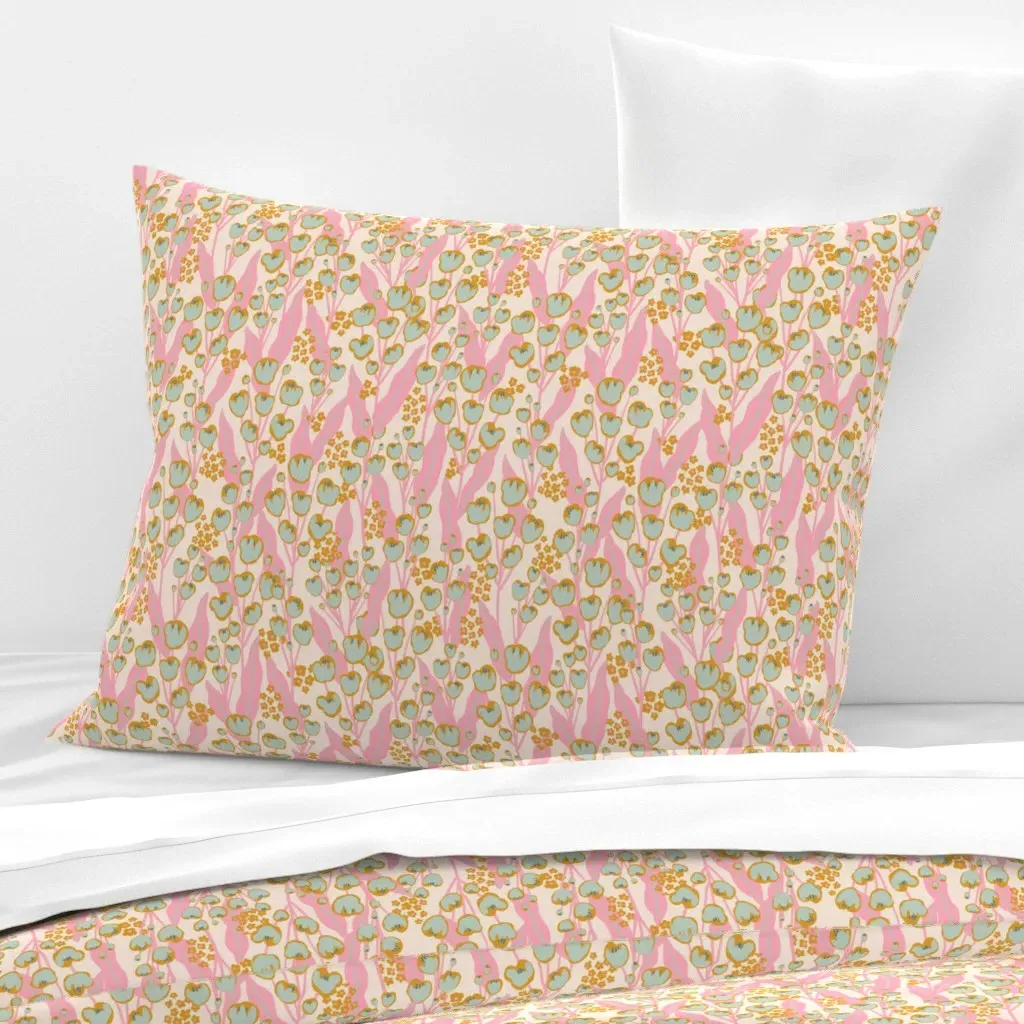 Flowerbed-06 Standard Knife Edge Cushion Cover - Pink, Cotton Sateen product