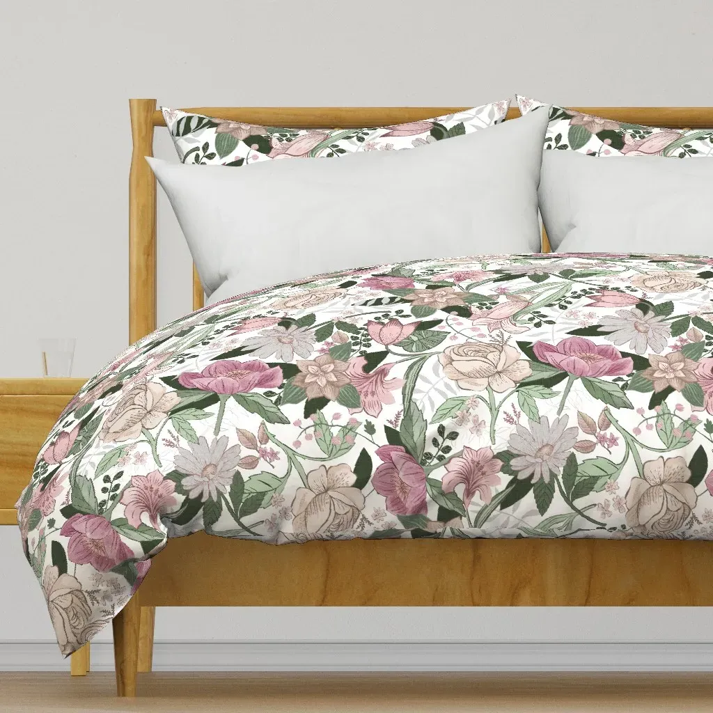 Flowers For Ashley Duvet Cover - Dusty Rose product