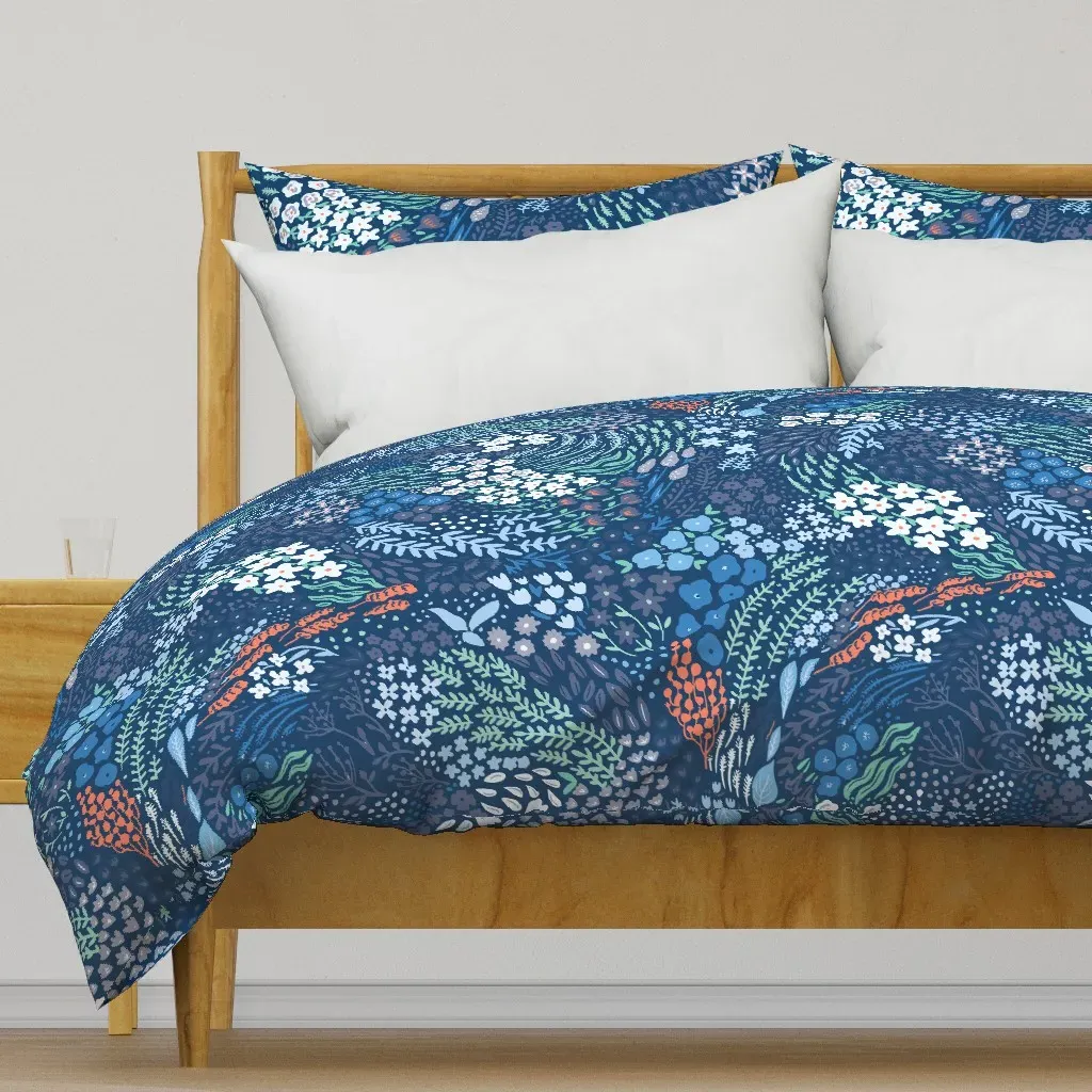 Flowers In The Field Early-01 Duvet Cover - Blue product