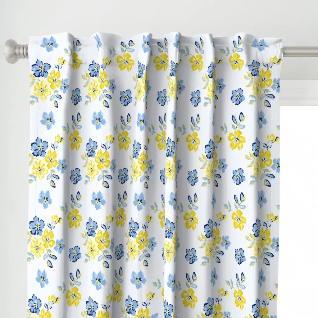 Flowers Of Lemony Curtain Panel - Yellow alternate view
