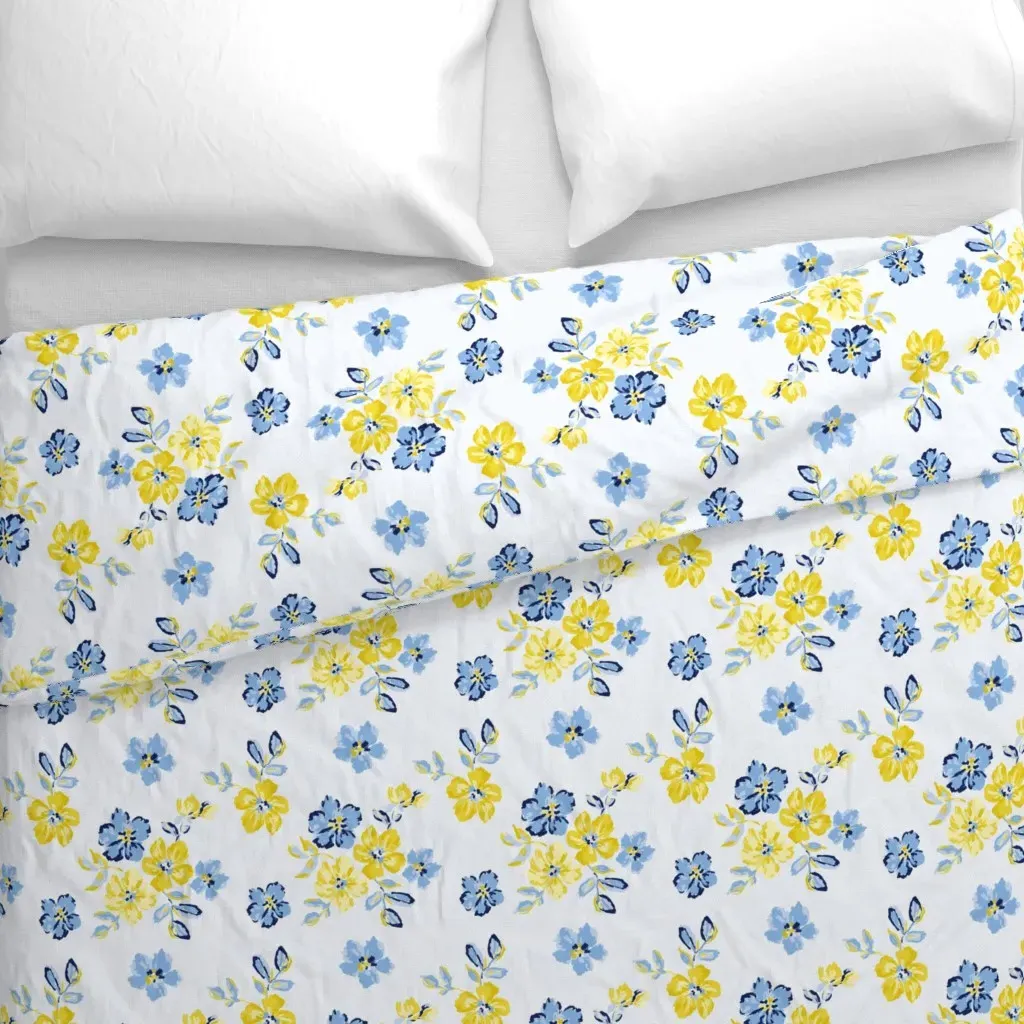 Flowers Of Lemony Duvet Cover - Yellow alternate view