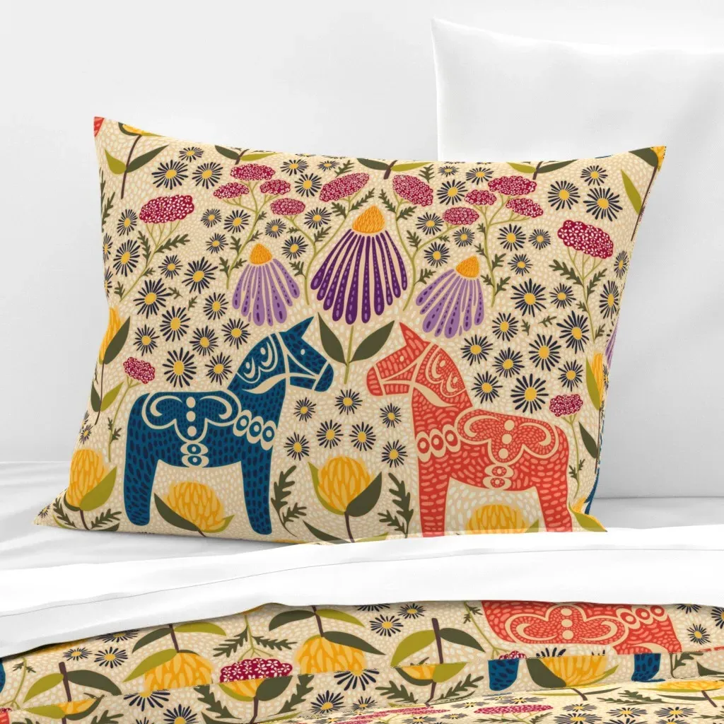 Flowers Under My Pillow Standard Pillowcase - Beige, Cotton Sateen product