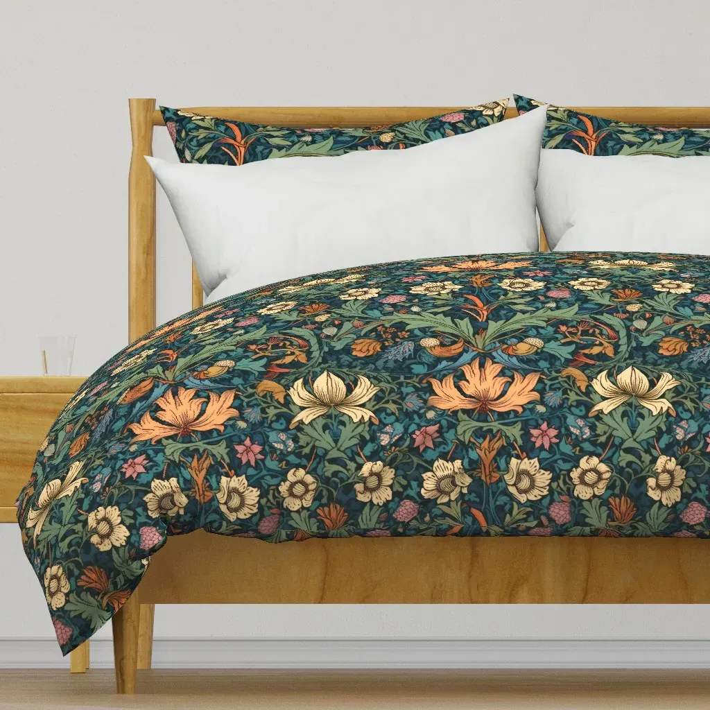 Flowers Vintage Art Nouveau Duvet Cover - Cream product