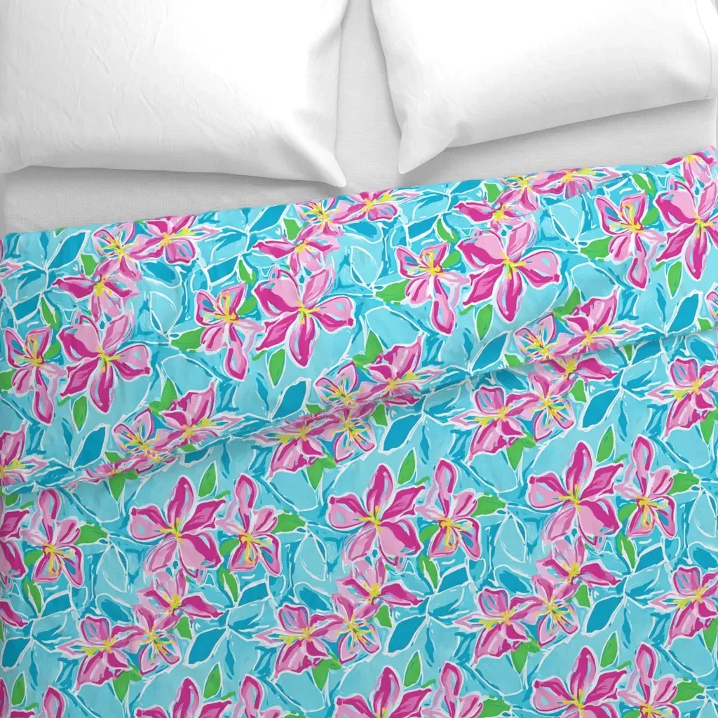 Flowery Pool Petite Duvet Cover - Pink alternate view
