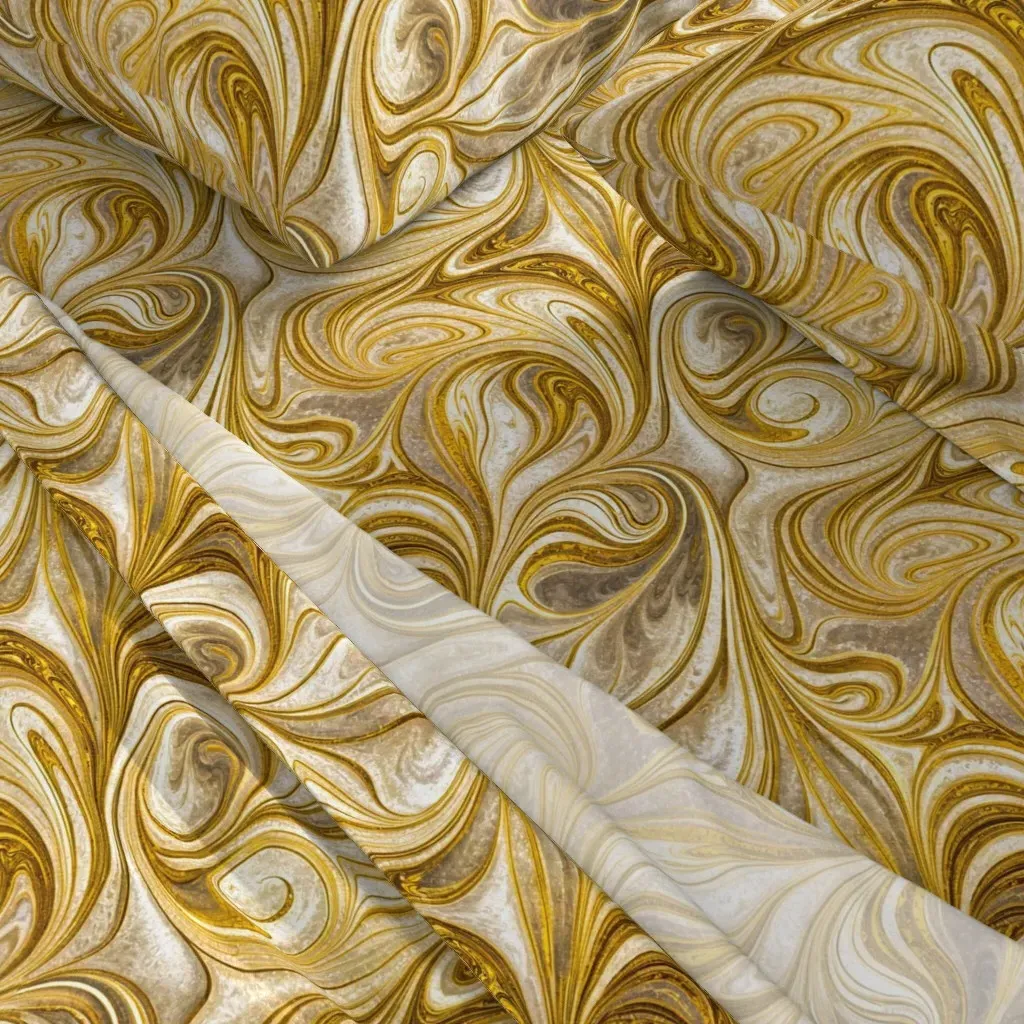 Fluid Gold Marble Twin Sheet Set - Gold alternate view