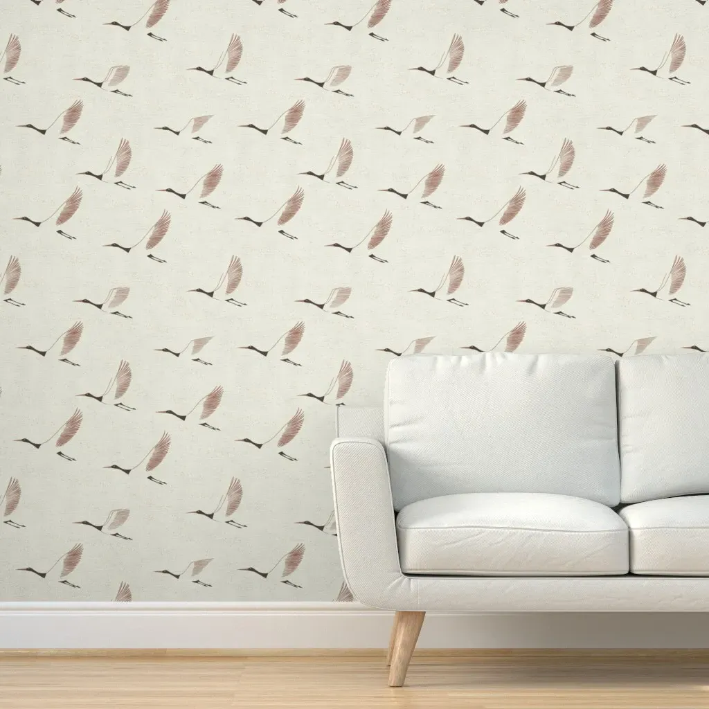 Flying Birds Peel and Stick Wallpaper - Cream, Removable product