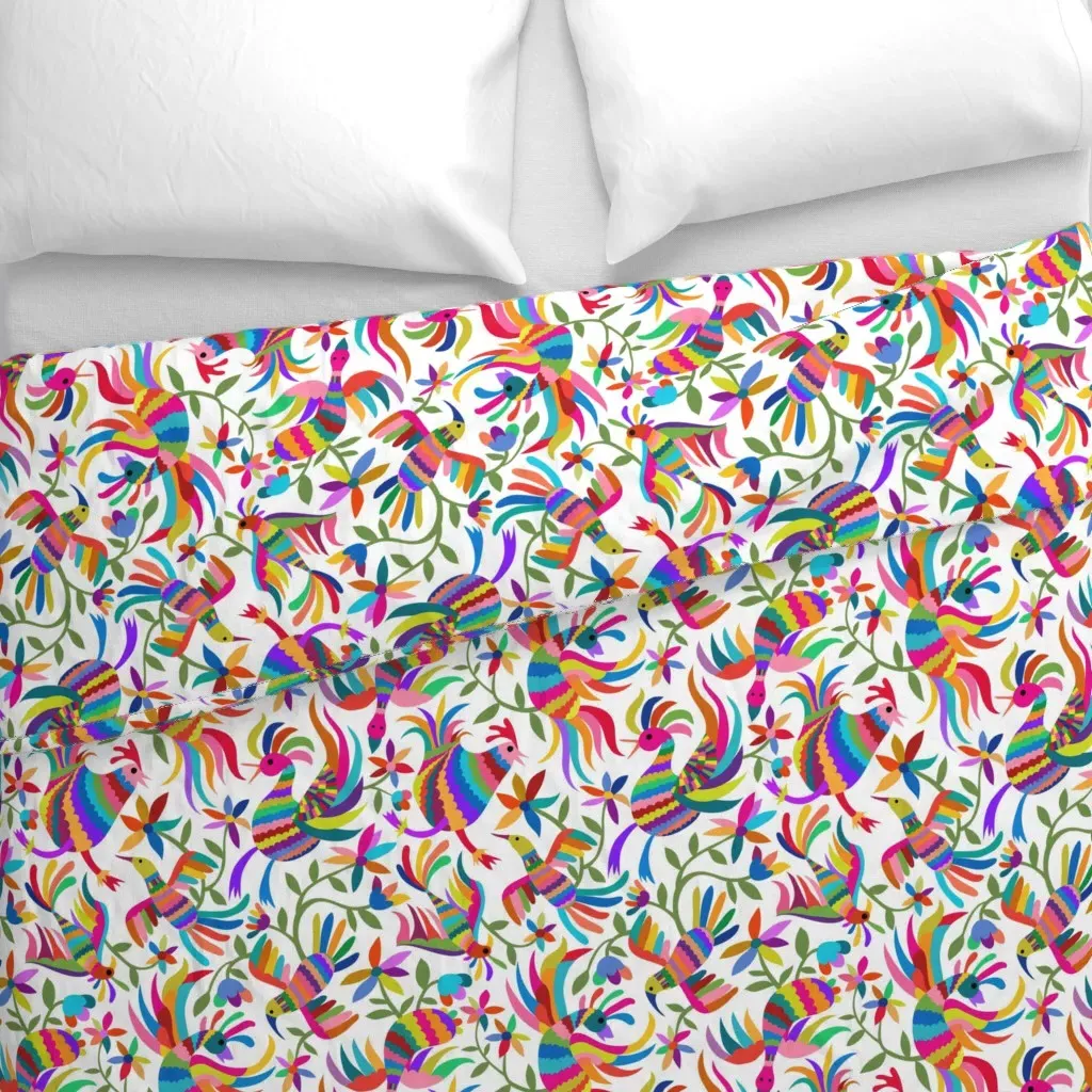 Flying Otomi Birds Ole Duvet Cover - Rainbow alternate view