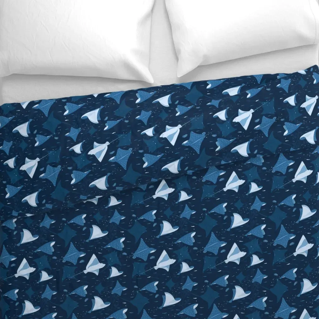Flying Stingrays Medium Duvet Cover - Light Blue alternate view