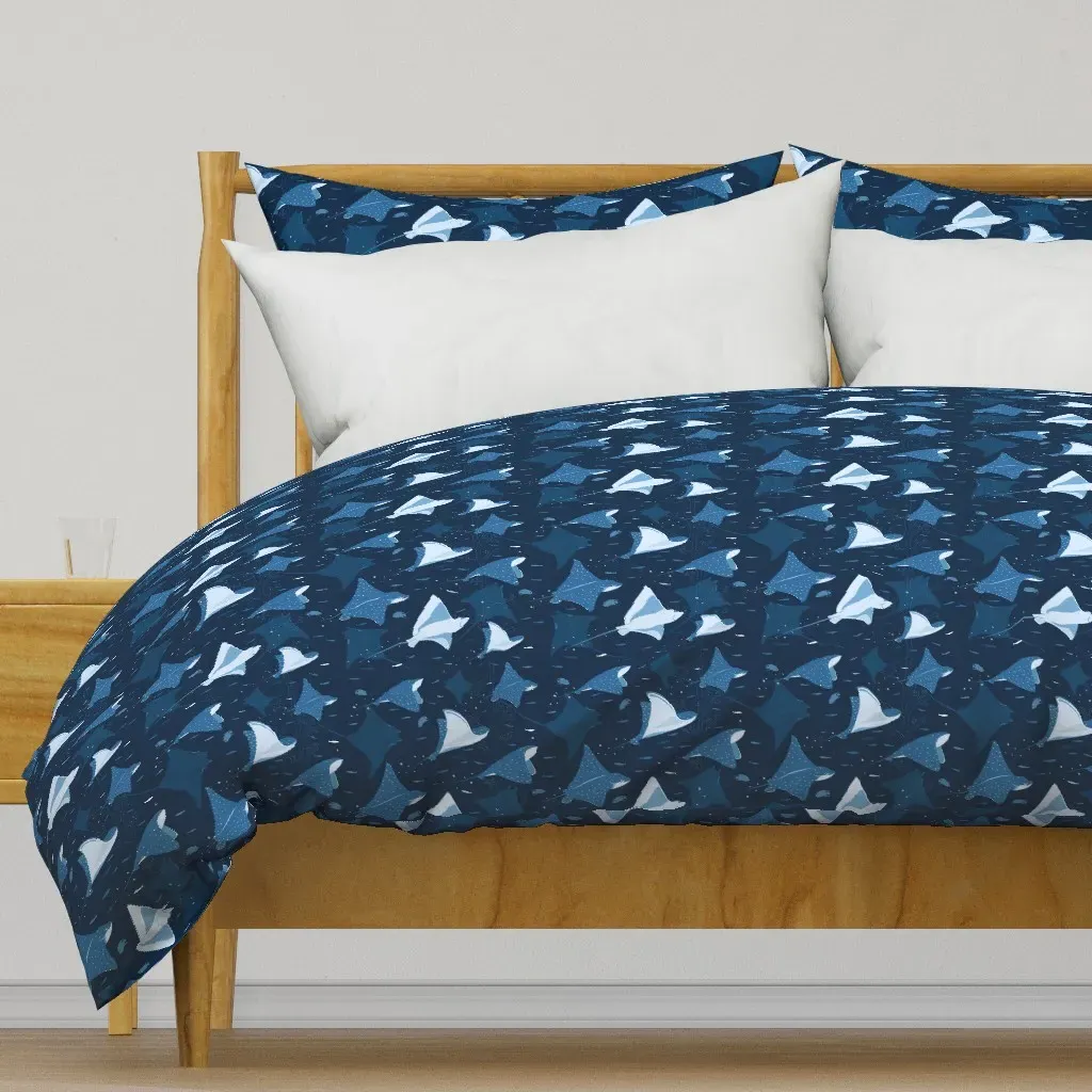 Flying Stingrays Medium Duvet Cover - Light Blue product