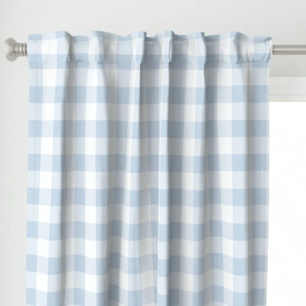 Fog Gingham Large 2-Panel Curtain Set - Baby Blue alternate view