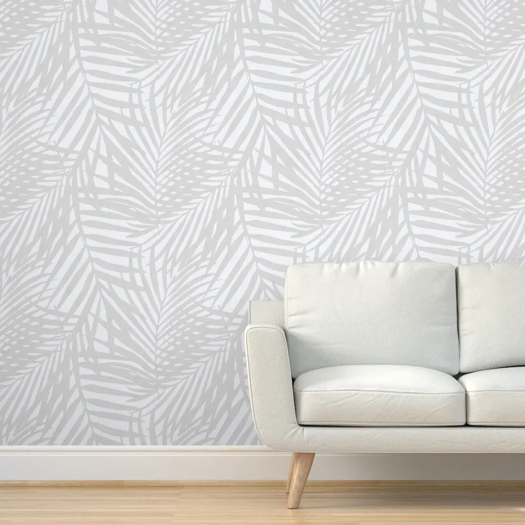 Fog Watercolor Fronds Peel and Stick Wallpaper - Gray product