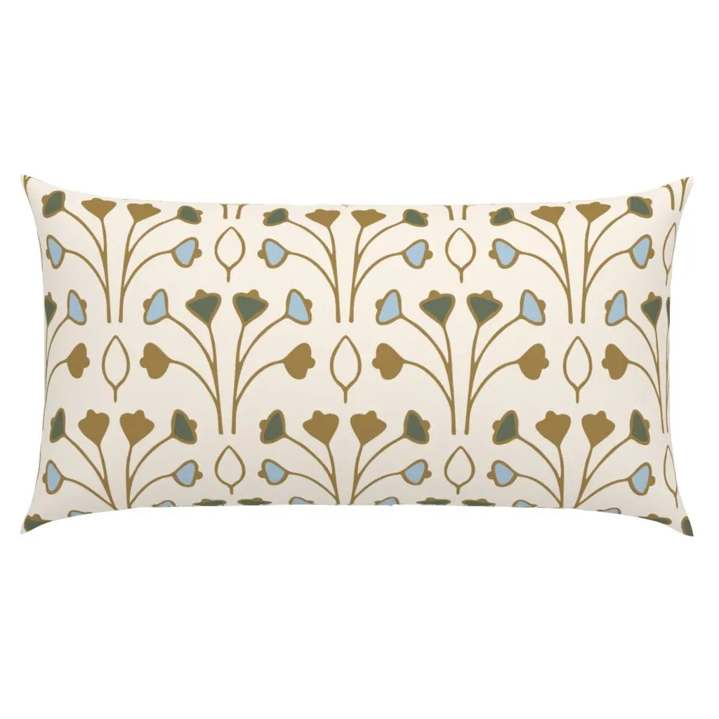 Folk Floral King Pillow Sham - Gold product