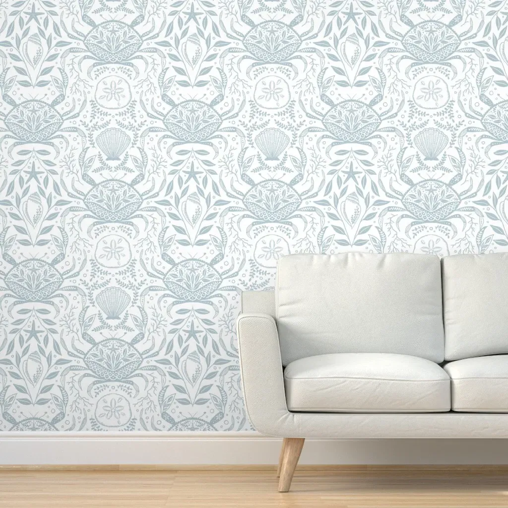 Folkart Crabs Peel and Stick Wallpaper - Light Blue product
