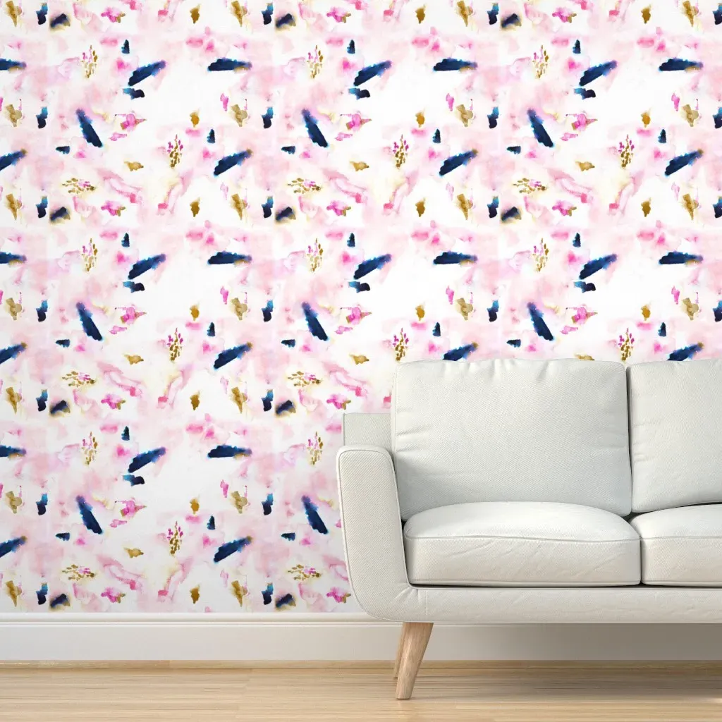 For Andrea Abstract Peel and Stick Wallpaper - Pink product