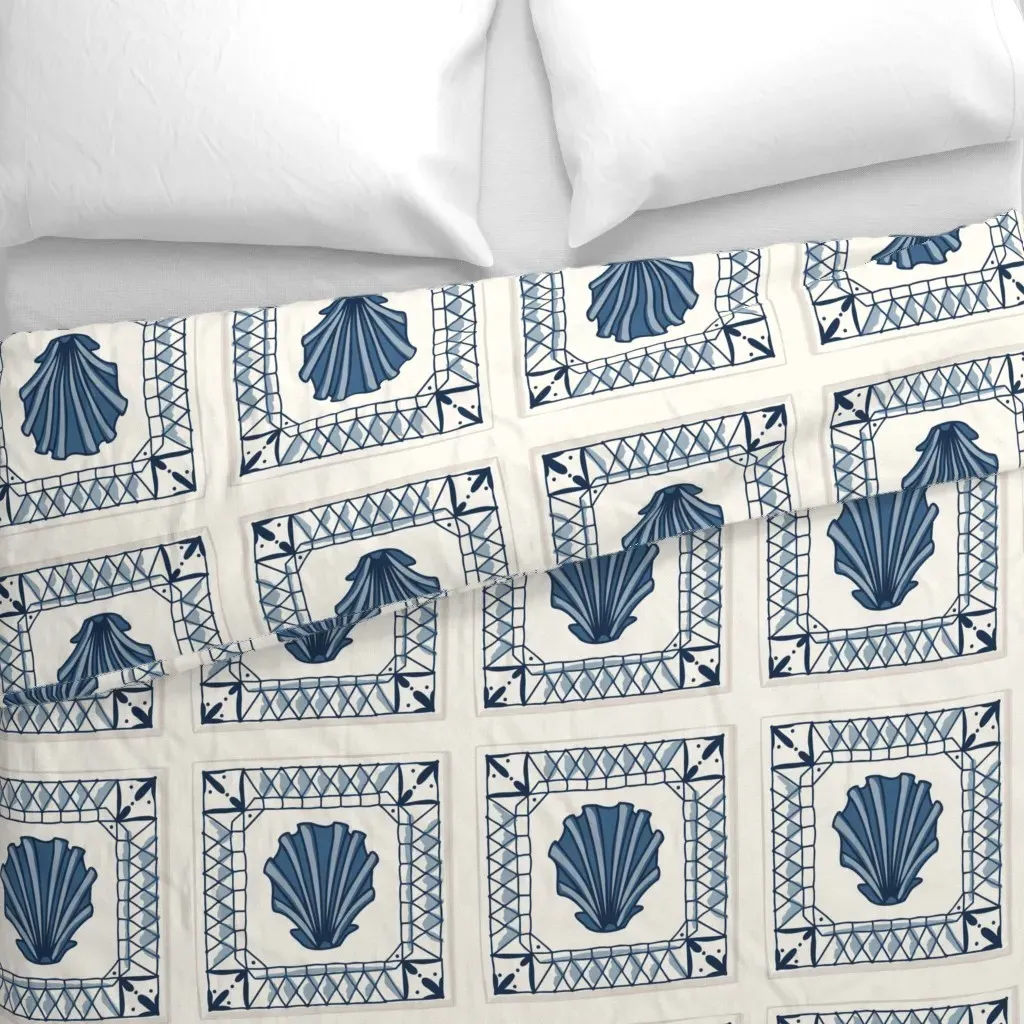For The Love Of Sea Shells Duvet Cover - Blue alternate view