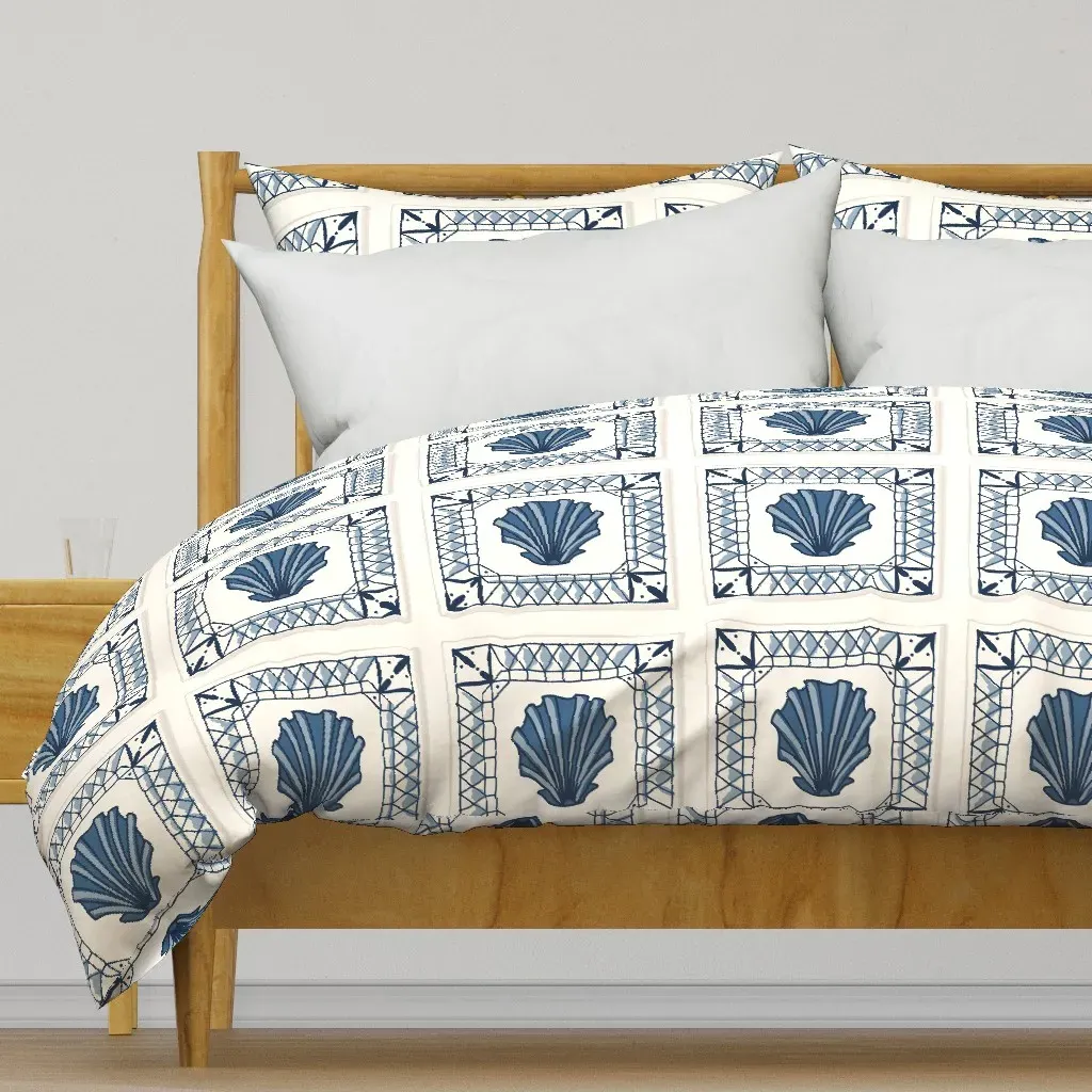 For The Love Of Sea Shells Duvet Cover - Blue product