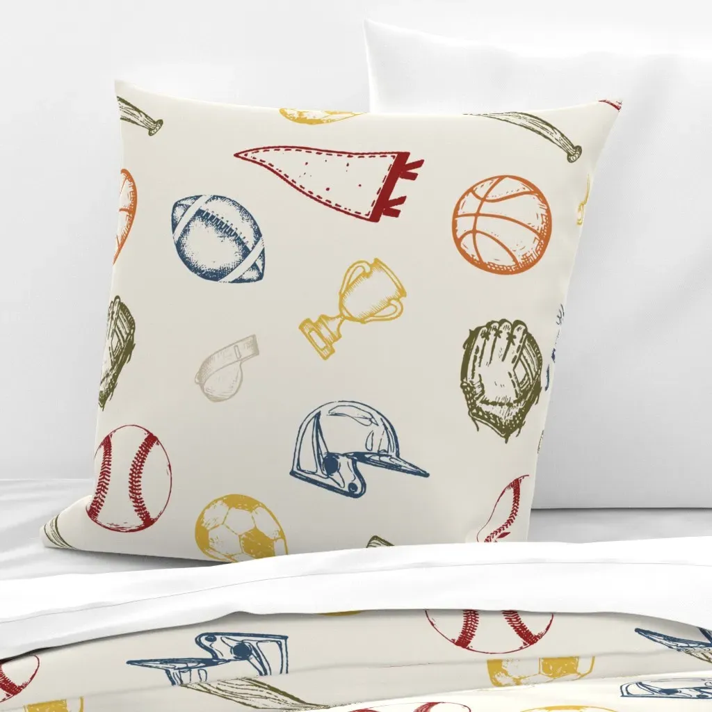 For The Love Of Sports Euro Pillow Sham - Beige product