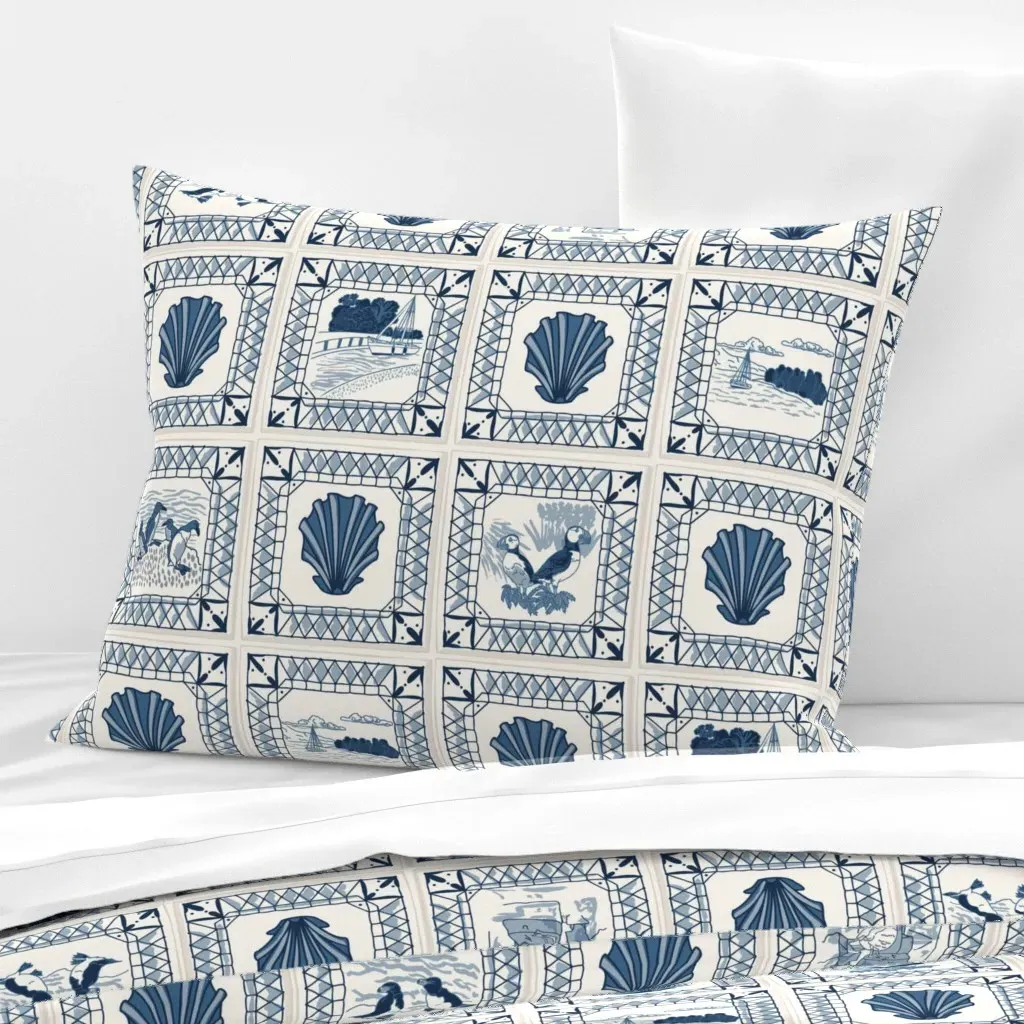 For The Love Of The Sea Standard Knife Edge Pillow - Blue, Cotton Sateen product