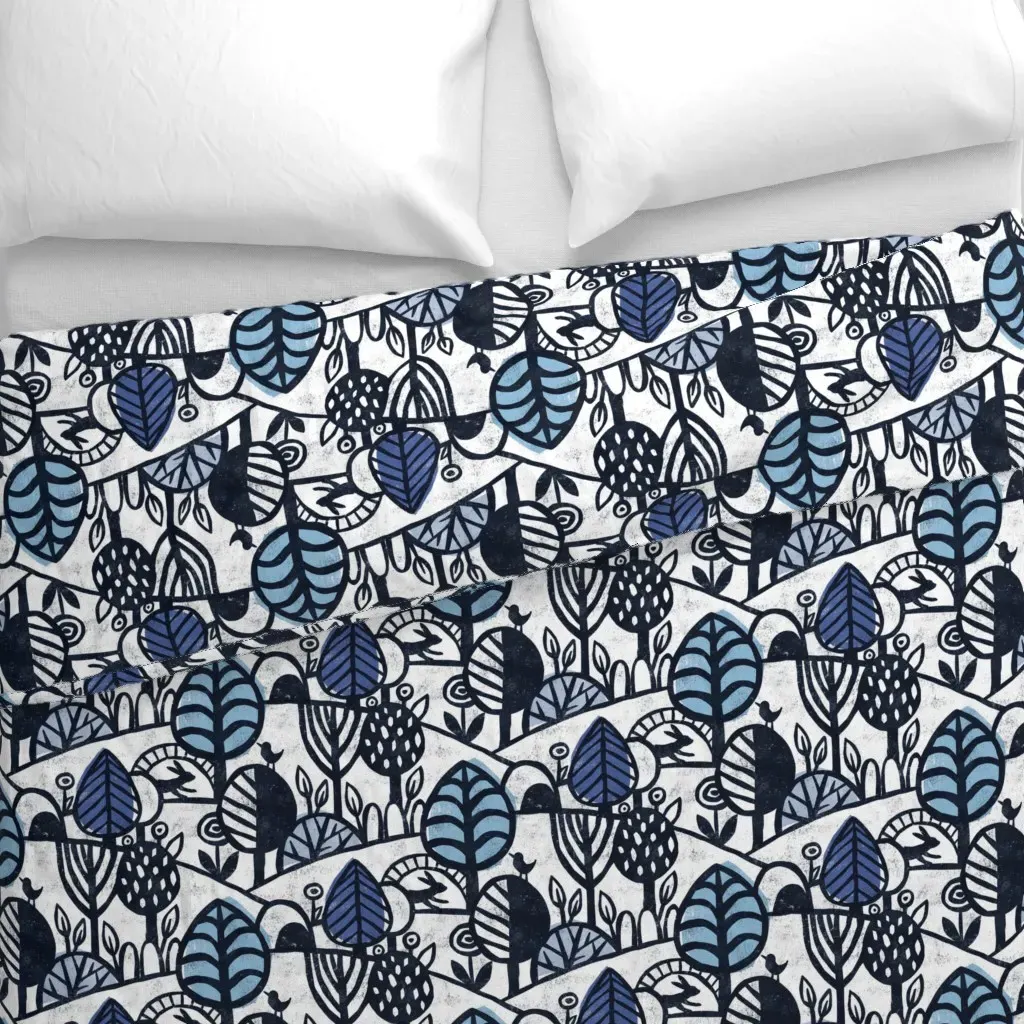 Forest Adventure Winter Duvet Cover - Dark Blue alternate view