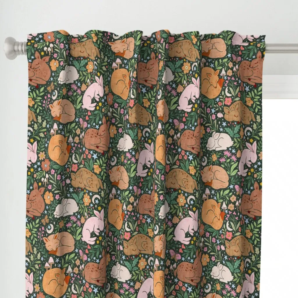 Forest At Rest Woodland Curtain Panel - Brown alternate view
