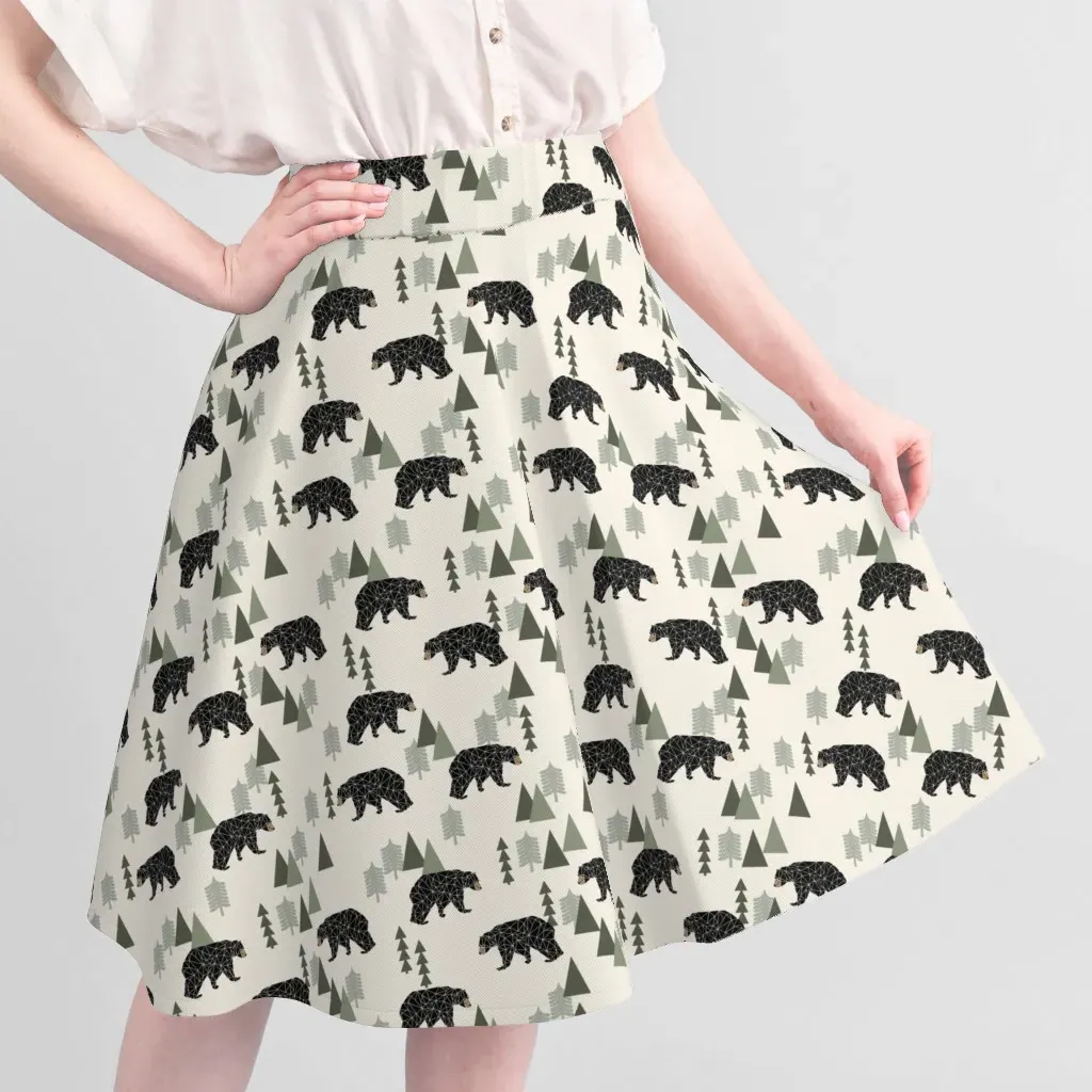 Forest Bear Nursery Pique Fabric by the Yard - Cream Green alternate view
