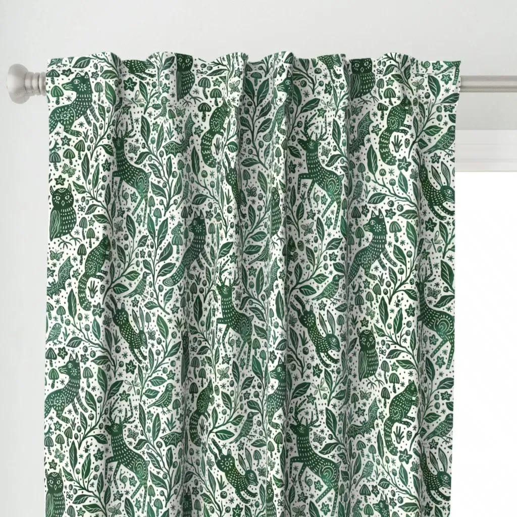 Forest Biome Curtain Panel - Forest Green alternate view