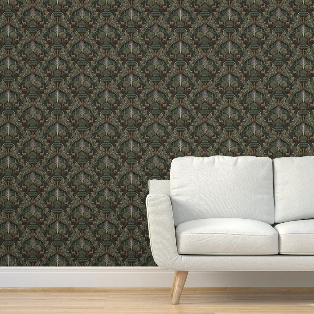 Forest Biome Peel and Stick Wallpaper Medium - Dark Green product