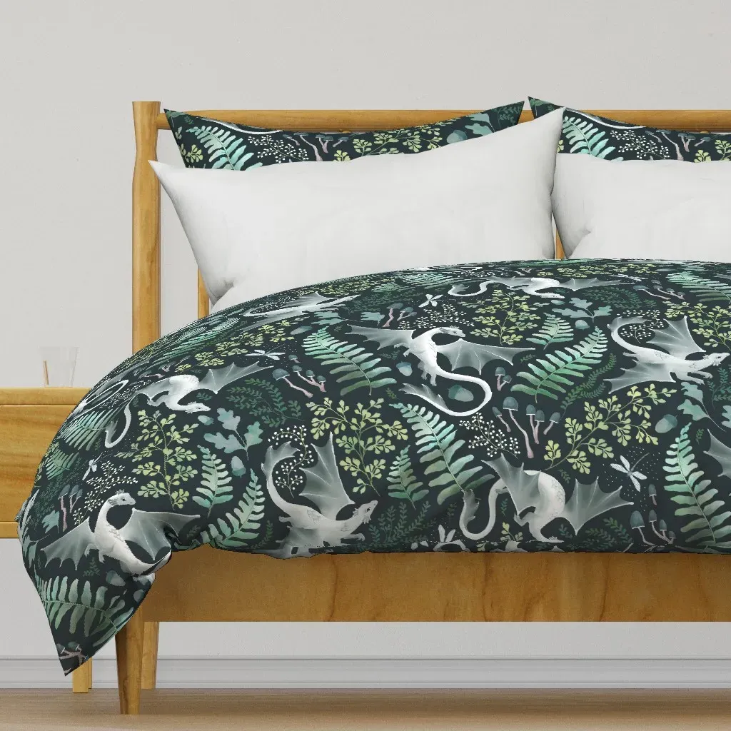 Forest Dragons Duvet Cover - Teal product