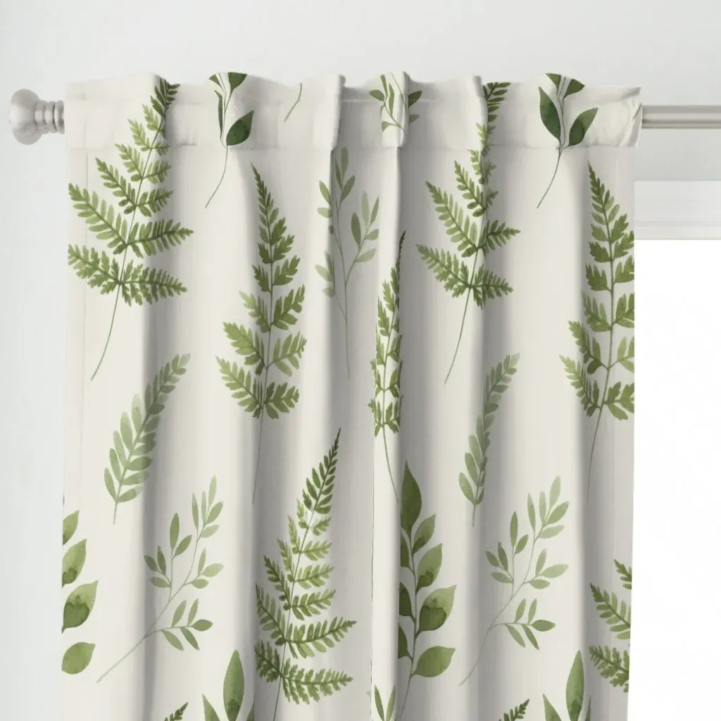 Forest Fern Harmony Curtain Panel - Green alternate view