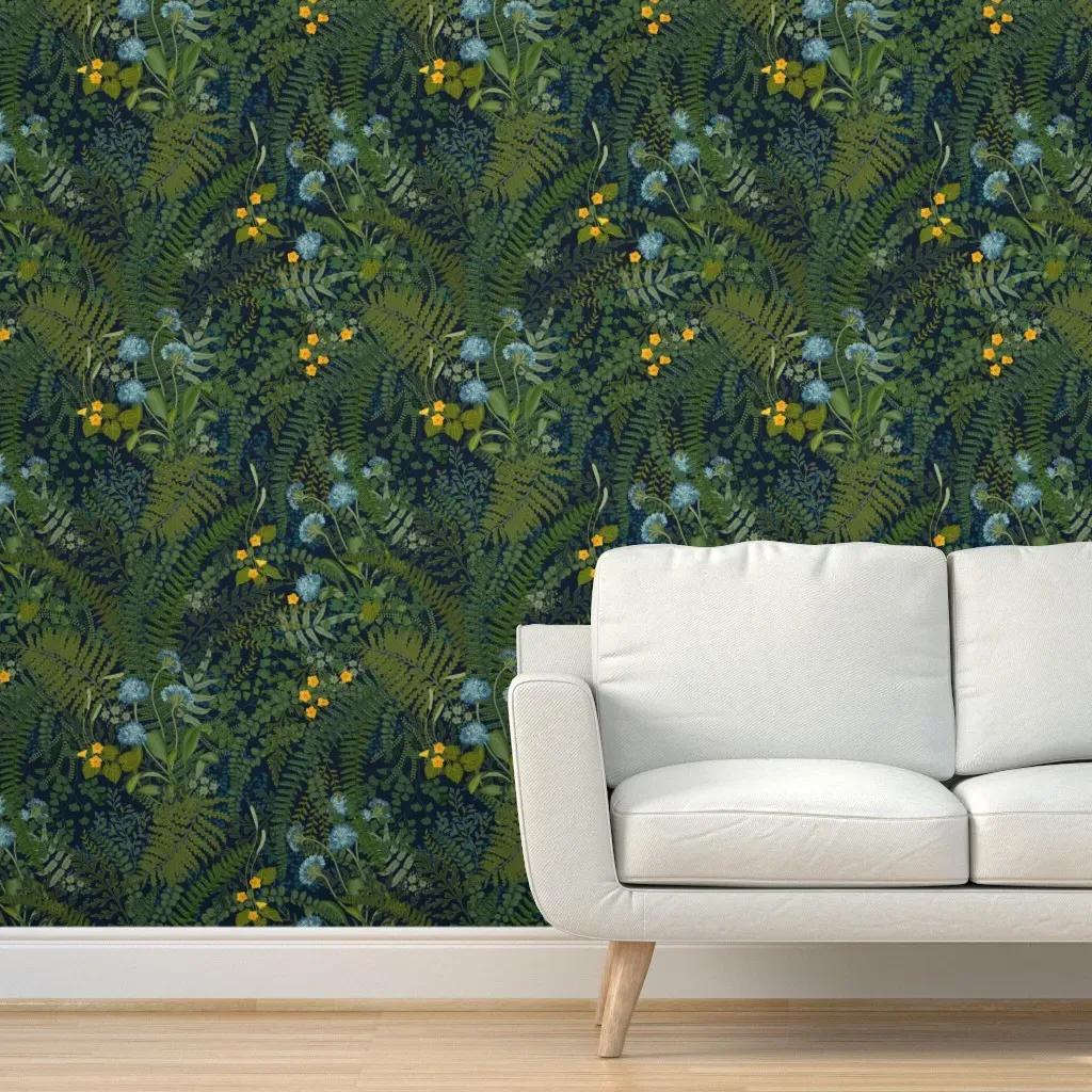 Forest Floor Beauty Biome Peel and Stick Wallpaper - Dark Green product