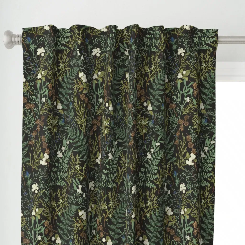 Forest Floor Curtain Panel - Green alternate view