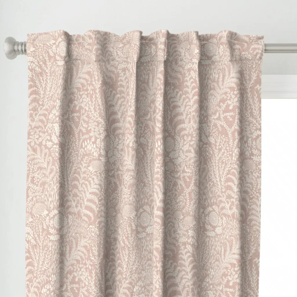 Forest Floor With Ferns Curtain Panel - White alternate view