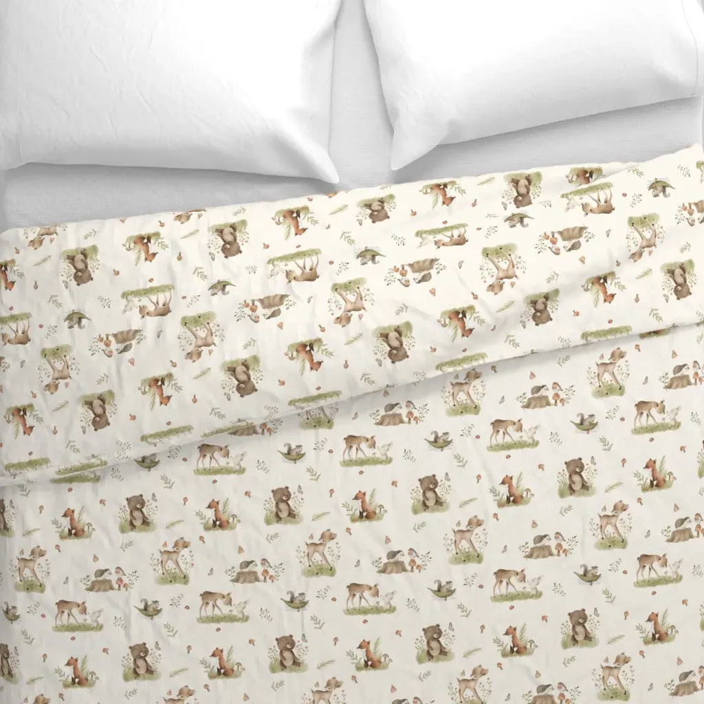 Forest Friends Duvet Cover - Cream alternate view