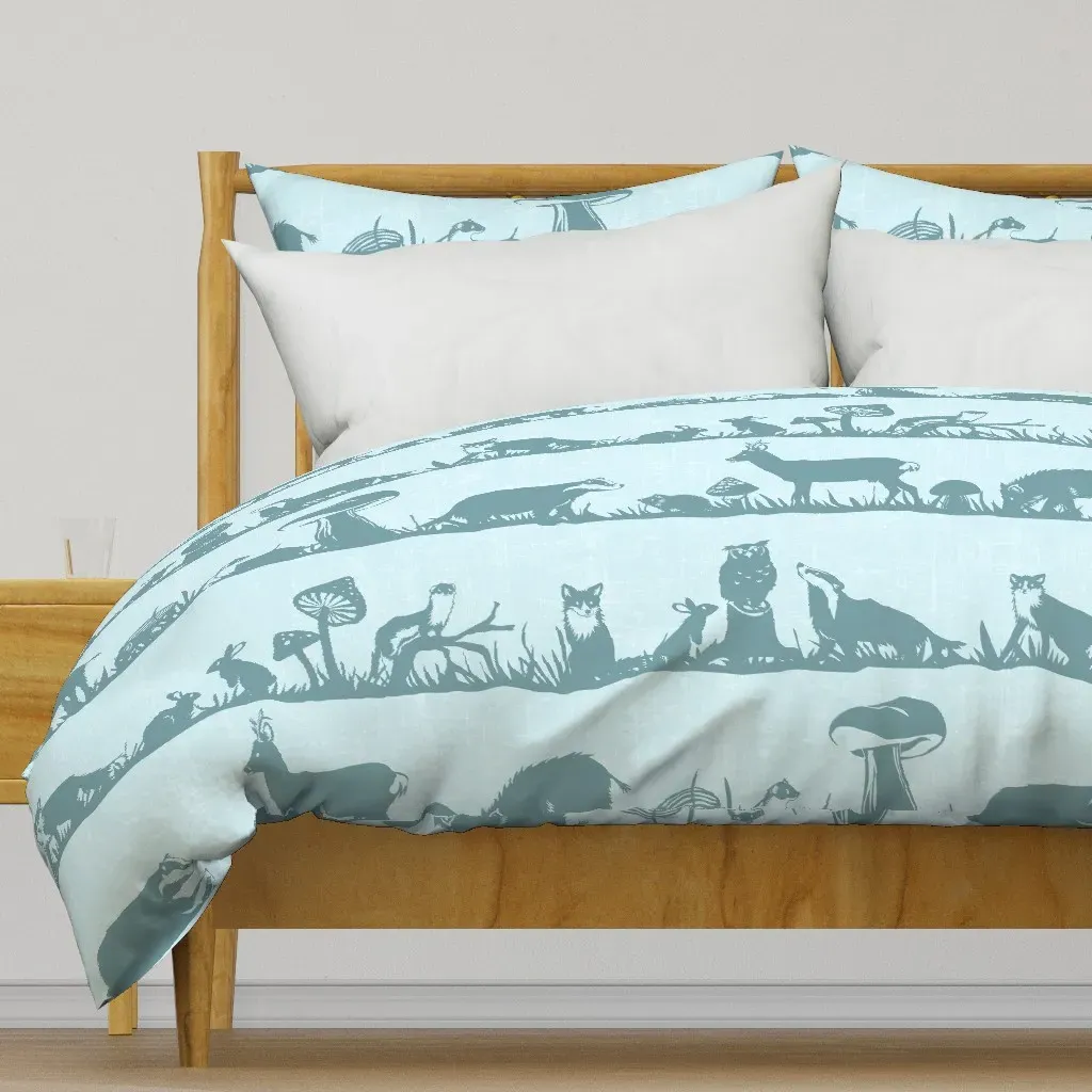 Forest Friends Duvet Cover - Dusty Blue product