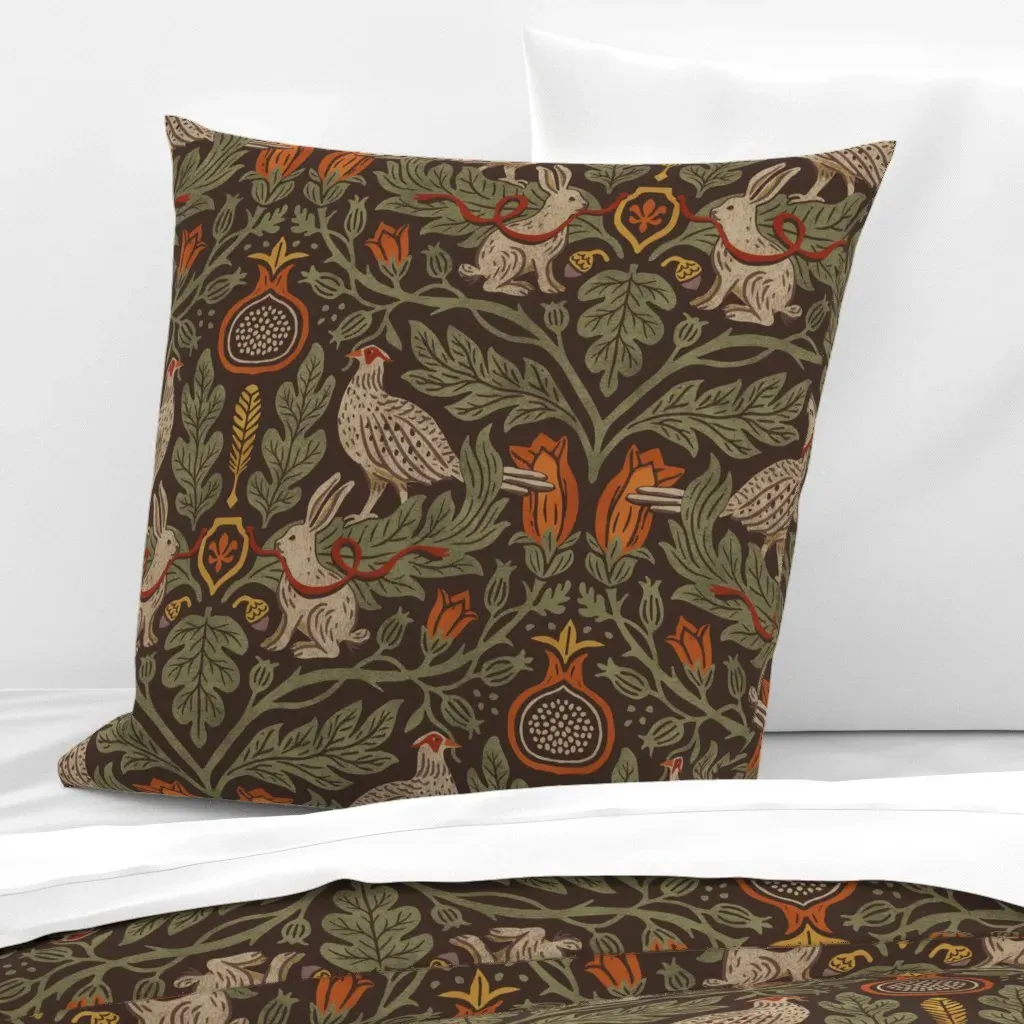 Forest Hunt Large Euro Pillow Sham - Green, Brown product