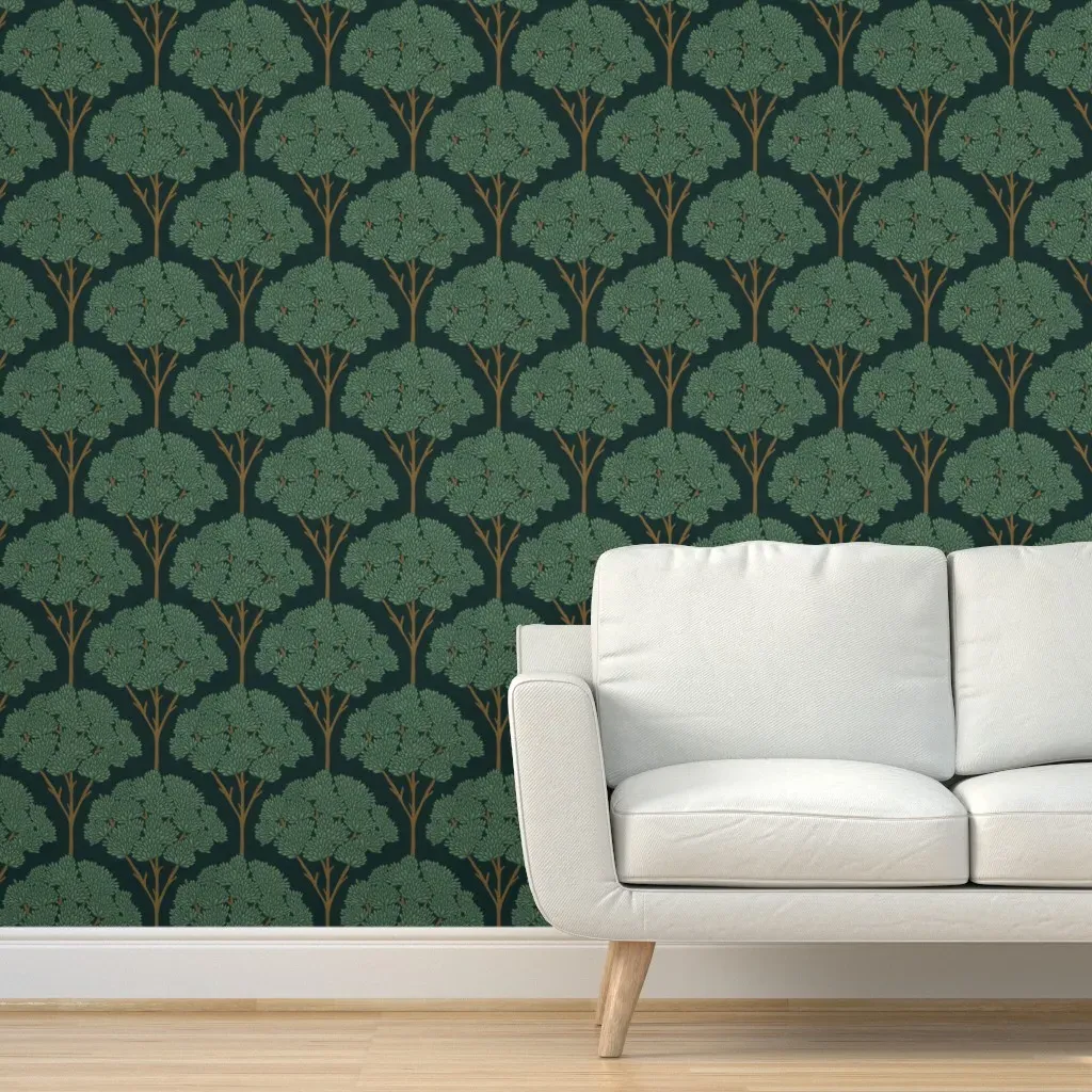 Forest Jewel Tones Peel and Stick Wallpaper - Teal product