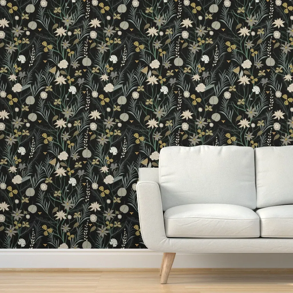Forest Night Peel and Stick Wallpaper Removable - Cream product