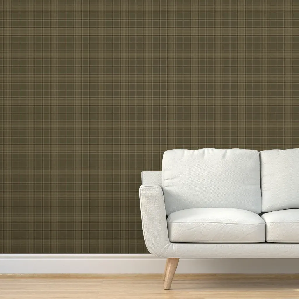Forest Plaid Peel and Stick Wallpaper - Olive Green product