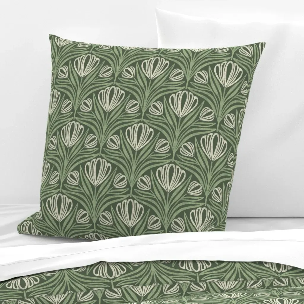 Forest Sage Small Euro Pillow Sham - Green, White product