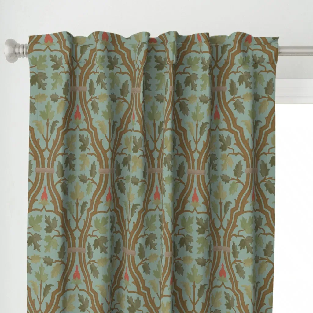 Forest Serpentine 2B Curtain Panel - Teal alternate view