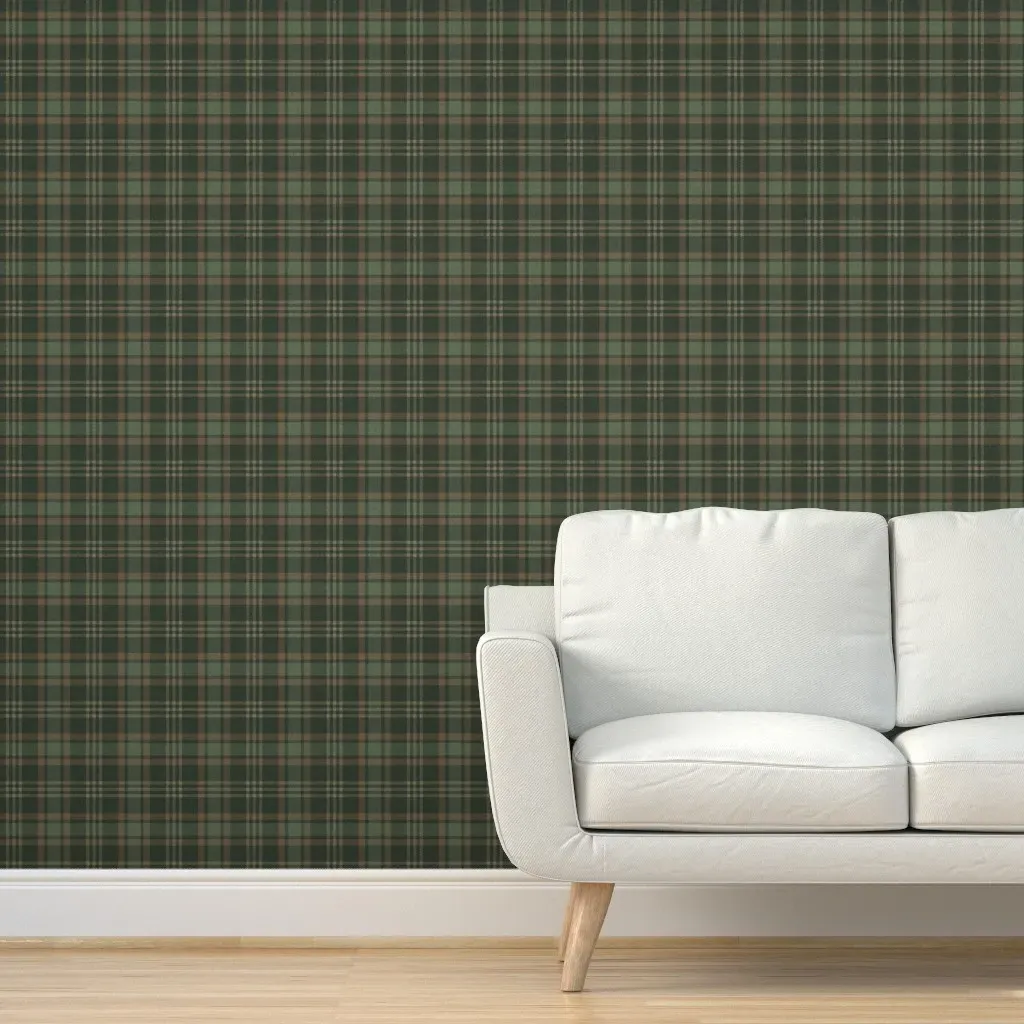 Forester Plaid Peel and Stick Wallpaper - Dark Green product