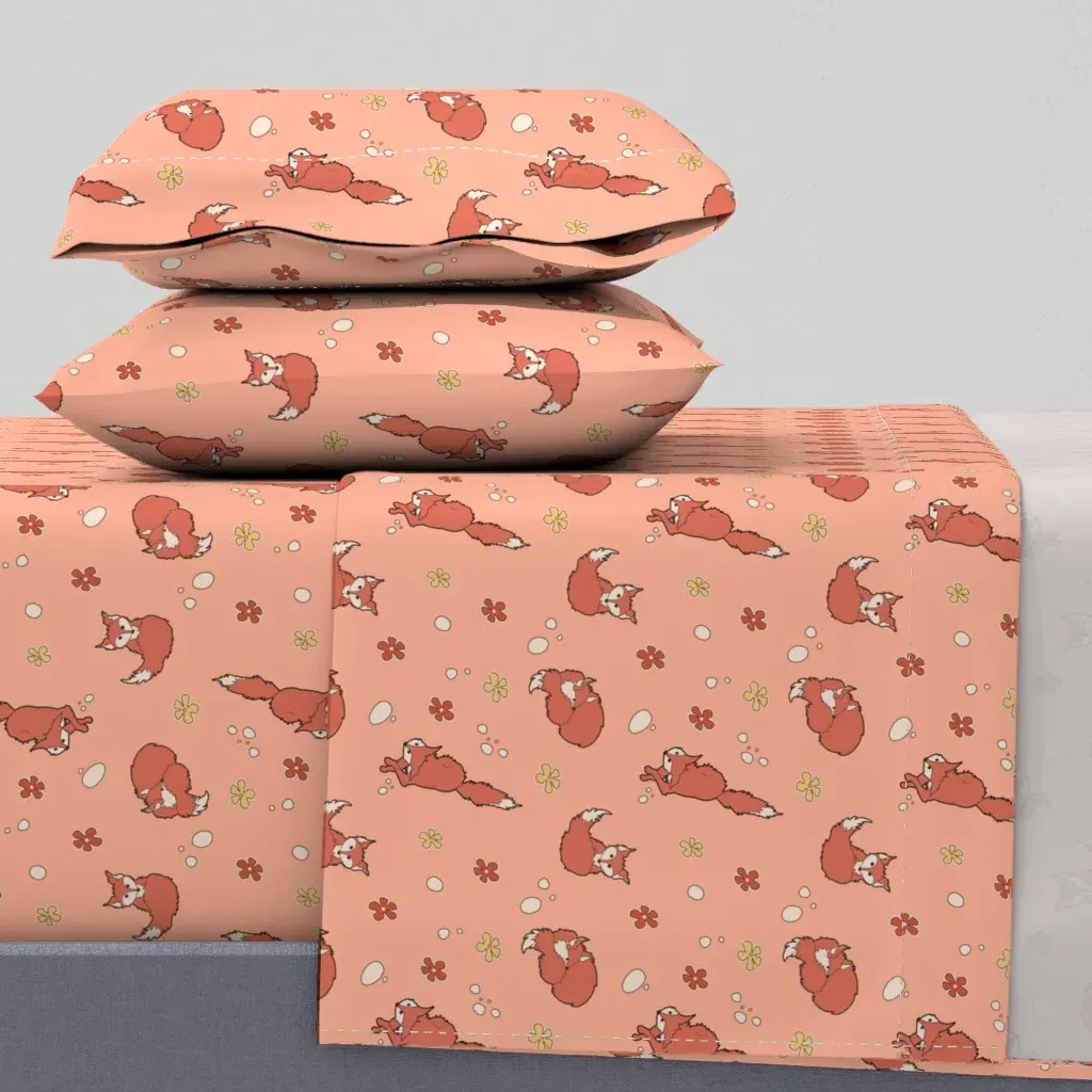 Forever Foxes Queen Size Sheet Set - Coral product