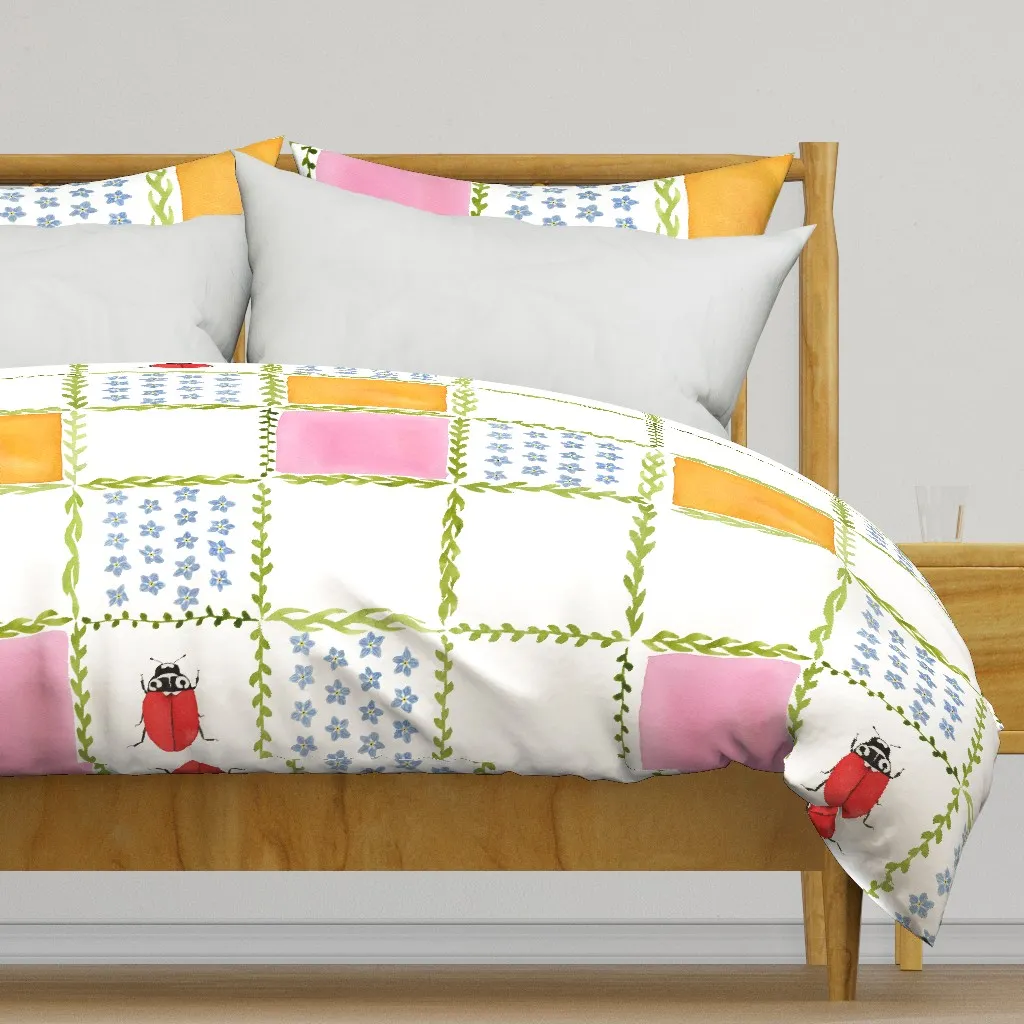 Forget-Me-Not Lady Beetle 2 Duvet Cover - Orange product